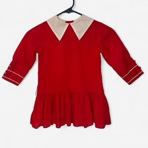 VTG Little Miss Brent Kids Red And White Dress
